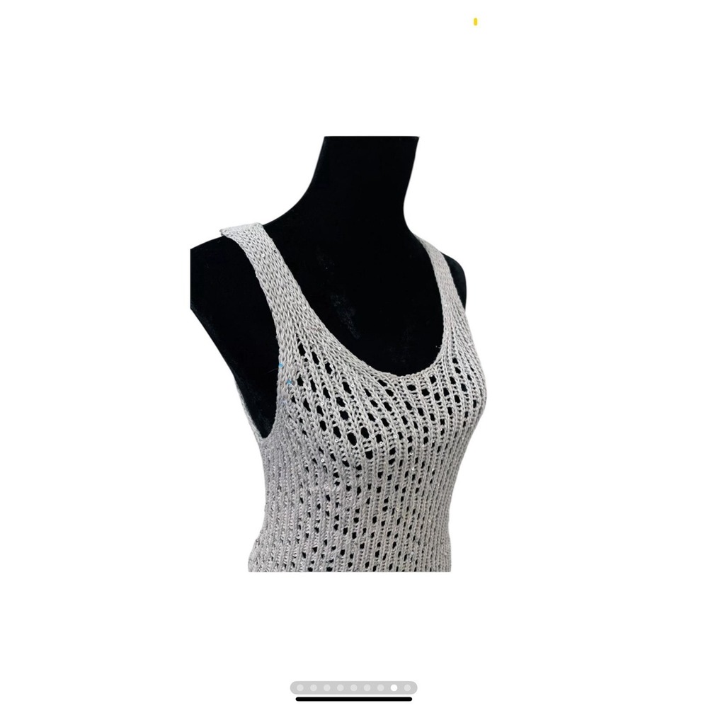 Eileen Fisher Open Knit Sequin Sleeveless Sweater Women's‎ Size XS - Picture 7 of 9